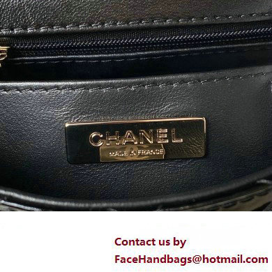 chanel Mirror Calfskin, Calfskin  &  Gold-Tone Metal Flap Bag  &  Star Coin Purse AS4648 Black 2024